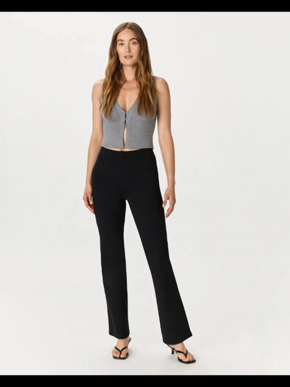 Quince Ultra Stretch Ponte Pants Bootcut Petite Black Medium